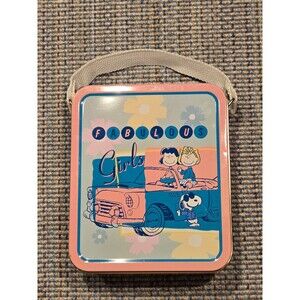 Peanuts Mini Tin Carrying Case Fabulous Girls Vintage 1999 Like New